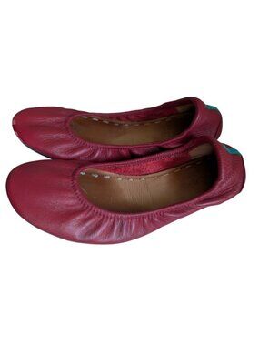 Tieks Size 7 Burgundy Cardinal Red Leather Ballet Flat Foldable Shoes Balletcore
